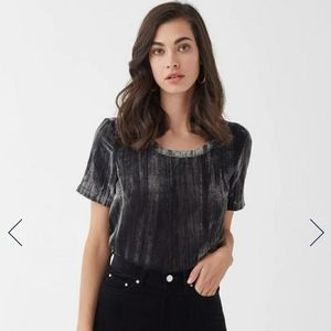 NWT Splendid Crush Velvet Black Crop Top